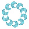 10Pcs Moon Crystal Worry Stone 1.2 Inch Green Turquoise