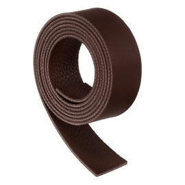 sourcing map Leather Straps, 0.8 Inch Wide 39 Inch Long Soft Flat Leather Strips Cord for Craft Projects Tooling Belt Bag Making, Coffee
