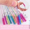 600 Cepillos Desechables Glitter Extensión Pestañas Mink Sinético Roomy Chic