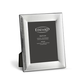 EDZARD Forli Picture Frame for Photo 10 x 15 cm Silver-Plated Tarnish-Resistant with Velvet Backing Includes 2 Hangers Photo Frame for Standing and Hanging