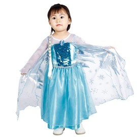 LOEL Princess Costume Blue Dress, Christmas Party Dress up for Little Girls