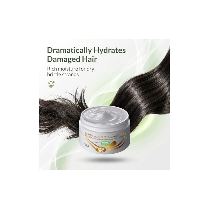 Keratin Dry Damaged Deep Conditioner Mask - Thick Coarse Hair