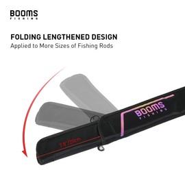 Booms Fishing PB3 5.4ft~6ft Fishing Rod Case, Portable Folded Fishing Pole Case with Two-Way YKK Zippers, 0.6ft Extended Design Fishing Rod Bag, Fit for 2~3 Fishing Poles, 65"~73"