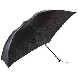 Moonbat Men's Folding Umbrella, Mila Schon Logo Jacquard Men's Umbrella, Folding Umbrella, Mini Umbrella, Men's, Black, Rib Length: Approx. 23.6 inches (60 cm), Black