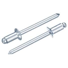 sourcing map 100Pcs 3/16"x3/8" Countersunk Head Blind Rivets, Zinc-Plated Carbon Steel Grip and Mandrel Cap Blind Rivets, Silver