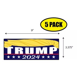 Tampa Printing 5 PACK 3.375"x9" TRUMP HAIR 2024 Sticker Decal Humor Funny Gift TRUMP BS0148