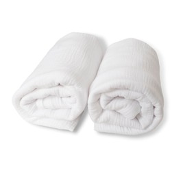 Babyline Lotto di 2 mussoline Baby 120 x 120 cm, coperta, busta, bambù cotone, neonato. Fibre naturali. Ipermorbido, ipoallergenico, 100% ecofriendly. (Bianco)