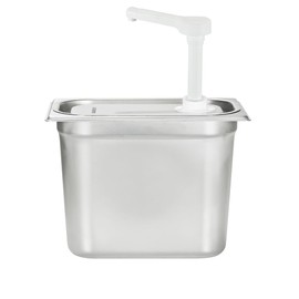 VITASUNHOW Condiment Pump Station, Sauce Dispenser Pump Seasoning Condiment Squeeze Pump Container with Base Removable Tanks,for Casual Fast Food, Western Restaurant (PP1055)