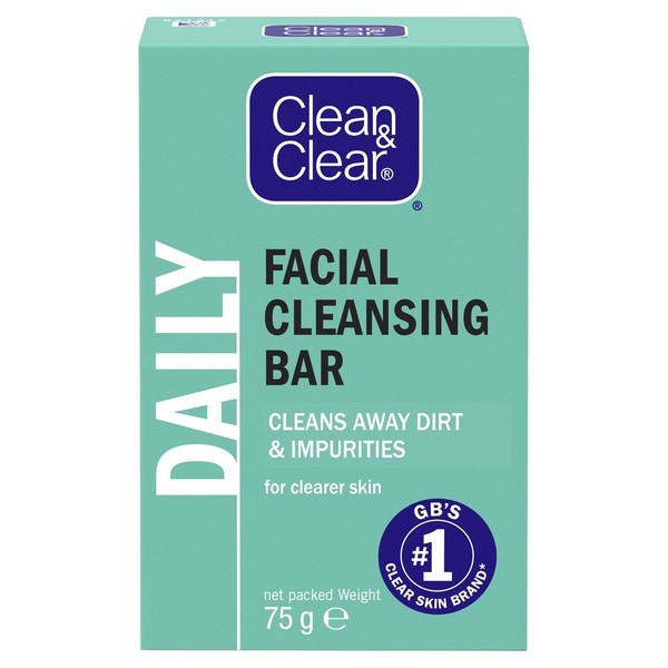 Clean & Clear Daily Facial Cleansing Bar, 75g