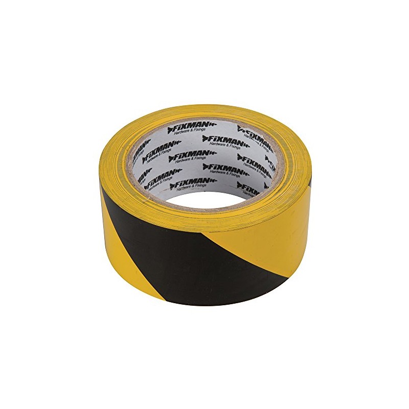 Fixman Hazard Warning Tape 50mm x 33m Black/Yellow (190195)