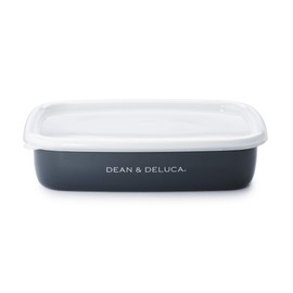 Dean & Deluca Enameled Container, Charcoal Gray, Medium, 0.9 L Storage Container, Enameled Container, With Lid, Oven, Heat Resistant, 7.5 x 5.5 x 1.8 inches (19 x 14 x 4.5 cm)