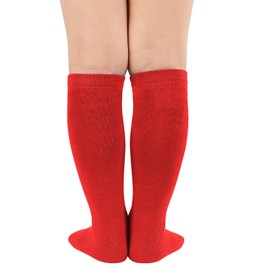 American Trends Red Knee High Socks Soccer Socks Kids Toddler Youth Football Socks Boys Baseball Softball Socks for Girls 4-6 years 2t-3t