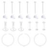 QWALIT Clear Cartilage Earrings - Plastic Hoop Earrings for Sports