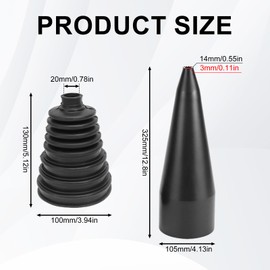 IIRC Universal Axle Boot with Metal Clamps, Axle Boot for Gluing, Axle Boot Bellow, Black