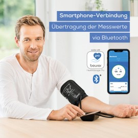 Beurer BM Upper Arm Blood Pressure Monitor, for Upper Arm, Risk Indicator, Arrhythmia Detection, Application Error Alert