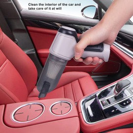 Mini Staubsauger für das Auto, Kabelloser Handstaubsauger, Starker Saughand Autostaubsauger, Tragbarer Staubsauger für das Heim Auto Büro (Grau)