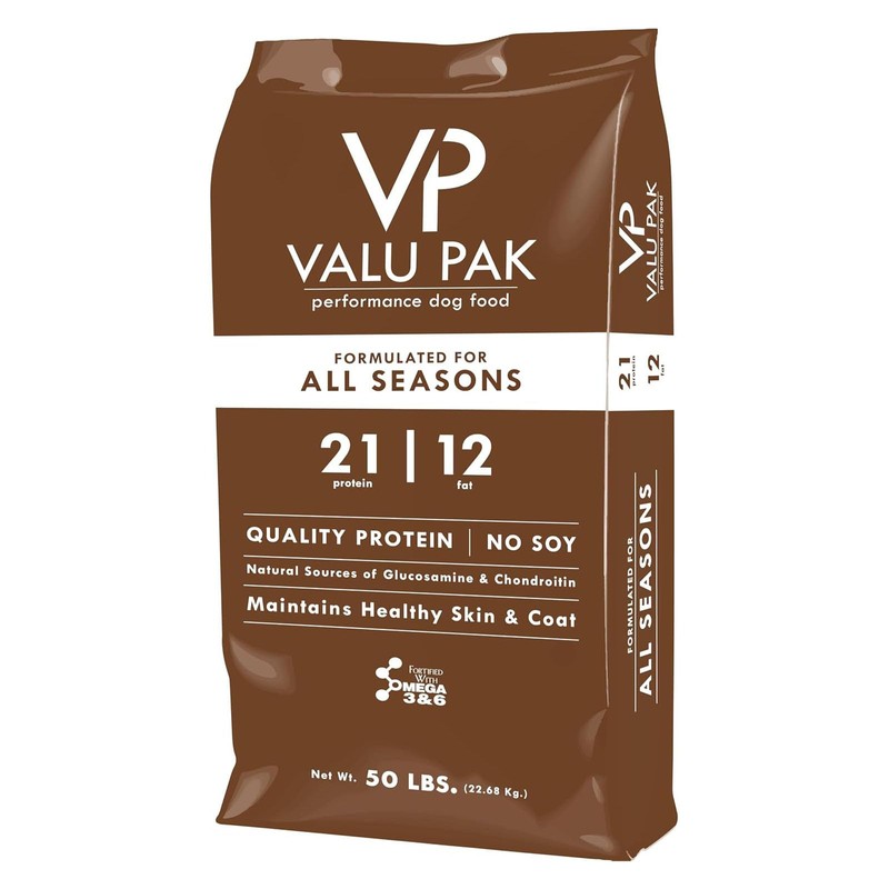 Valu-Pak 21-12 Performance Dog Food, Two Meats, No Soy, 50