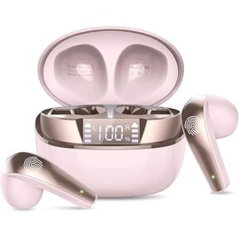 Wireless Earbuds Bluetooth 5.3 Earphones with HiFi Stereo Headphones Wireless, 47H Ear Buds with 4 ENC Noise Cancelling Mics, Dual LED Display in Ear Headphones IP7 Waterproof USB-C for Work, Home