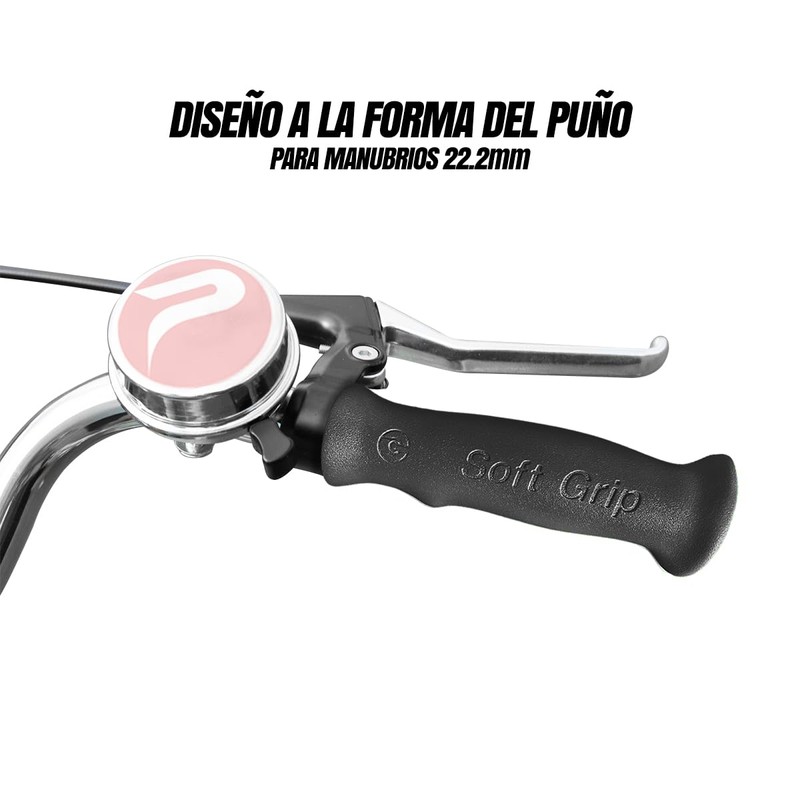 Puños Bicicleta Vintage Ergonómicos Hule 125mm (Negro)