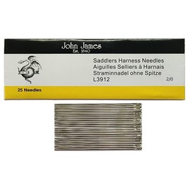 Stitchtight - John James Saddlers Harness Needles Style L3912 Used for Hand Stitched Leather Craft Work (L3912 Size 17 (2/0))