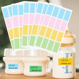 Baby Bottle Labels for Daycare -160 PCS Waterproof Removable Food Label Sticker Write-on Blank Name Tags for Kids, Home Organization Projects,Kitchen Spice Jar