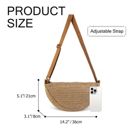 OOAAVVJL Straw Crossbody Bag for Women 2025 Summer Woven Beach Purse Fashion Handmade Crochet Shoulder Bag