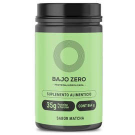 Bajo Zero Wpc Whey. Proteína de suero de leche sabor a matcha, 35 g de proteína por porción, sin azúcar añadida 864 g.