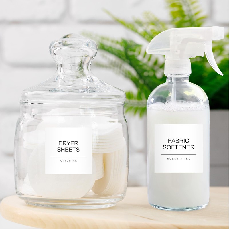 KSIWRE 30 PCS Laundry Labels for Jars,Matte Minimalist Laundry Stickers