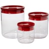 ClickClack Pantry Rount Set of 3 Small, with red lids