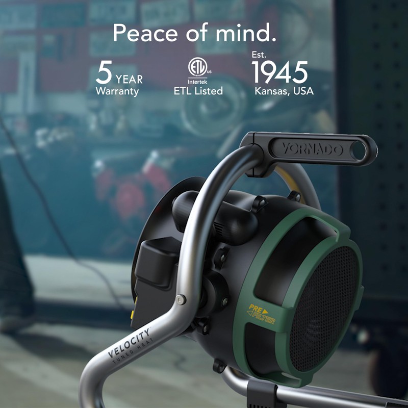 Vornado Velocity HD Garage Space Heater with Fan, Tilt Head,