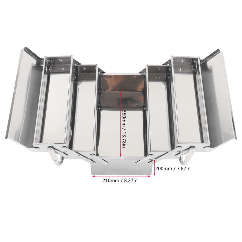 Metal Tool Box, Portable Folding Stainless Steel Storage Box 3