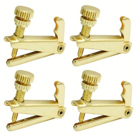 Seimneire Violin Fine Tuners 3/4 4/4 String Spinner Adjuster Gold Violin Parts - 4 Pcs