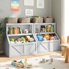 IDEALHOUSE Kids Bookshelf and Toy Storage, Wooden Toddler Bookcase Cabinet