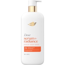 Dove Exfoliating Body Wash Glow Recharge Energizes & illuminates skin 3% brightening serum with vitamin C 18.5 oz