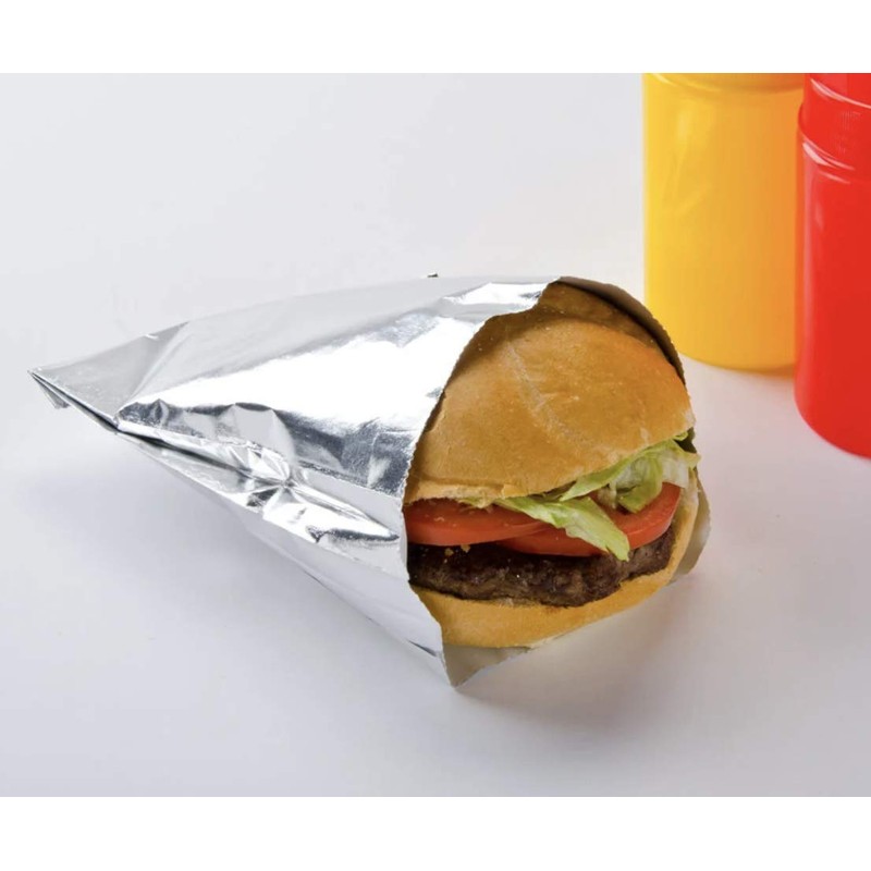Foil Hamburger Wrappers - 100 ct. - Grease resistant Hamburger