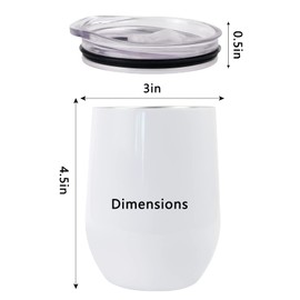 MAIKESUB Sublimation Blank Wine Tumbler Cups White 12 OZ Stainless Steel Insulated Stemless Tumbler Sublimation Mugs Cups 4 Pack Tumbler with Lid Keeping Cold Hot for Coffee Spill Proof cup