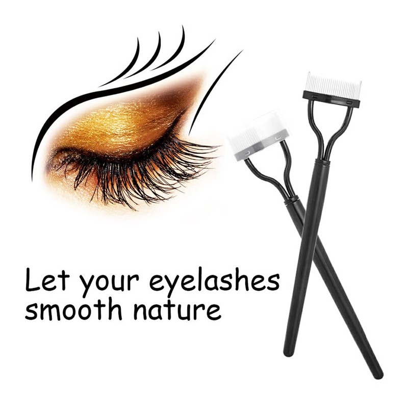 SUIOPPYUW Eyelash Brush Lash Comb Black Pink Arc Designed Premium
