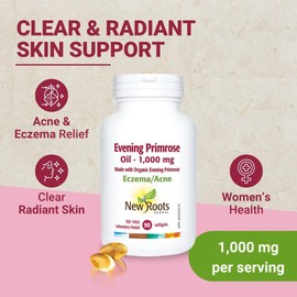 NEW ROOTS HERBAL New Roots Herbal - Evening Primrose Oil 1,000mg - 90 Softgels - Organic Evening Primrose Oil - Evening Primrose Oil for Skin - Evening Primrose Oil Organic - Evening Primrose Oil Supplement - Eczema/Acne