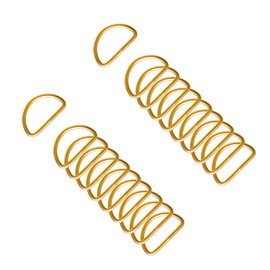 ZoloAJay 20pcs 1-1/2"(38mm) D Rings Welded Strong Metal Gold Semi-Circular D Ring for Pet Collars Hardware Bags Ring Buckle Strap Hand DIY Sewing Accessories