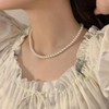 LuLiyLdJ 1 Pack Women Pearl Necklaces Short Round Faux Pearl