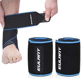 ONTYZZ Knöchelbandage Unterstützung 1 Paar Hohe Elastizität Knöchelbandage Sport Knöchelschutz mit Silica Gel Strip Dünne und Atmungsaktive Knöchelstütze Schwarz-Blau