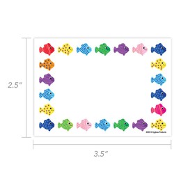 Hygloss Products Assorted Fish Self Adhesive Kids Name Tags – 3.5 x 2.5 Inch, 36 Pack