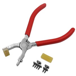 Leather Hole Punch Tool, 4mm Silent Leather Hole Punch Stitching Hand Pliers Leather Craft Tool for Belts, Straps, Saddles, Shoes, DIY Home Leather Plier Stitching Punch 2 and 4 Teeth Replaceable