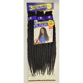 SENSATIONNEL Ruwa 3x Senegal Twist 18" #2 Dark Brown Braid Hair Pre Stretched Looped Crochet