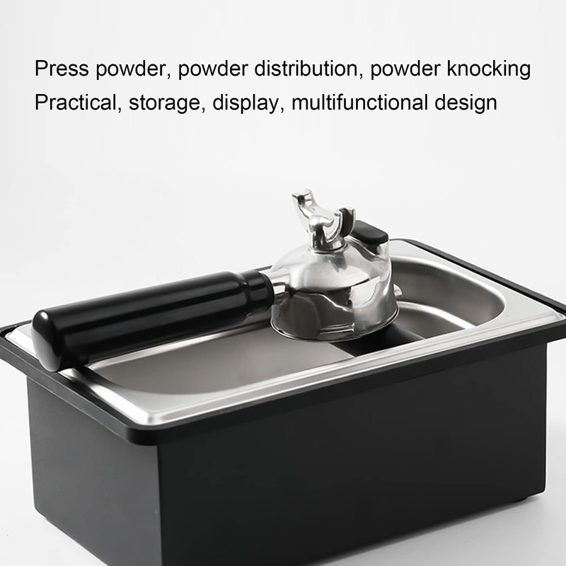 Tgoon Coffee Knock Box, Rubber Coffee Box with Removable Stainless