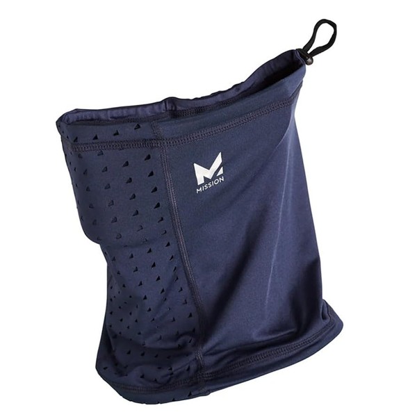 MISSION All-Season Adjustable Neck Gaiter, Navy - Lightweight - Ultra-Drying