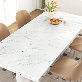 Skyblur Silver White Marble Peel and Stick Countertops Waterproof Marble Contact Paper for Countertops Cabinets Modern Thick Countertop Wallpaper Self Adhesive Removable Wall Paper 15.8 x 80 in