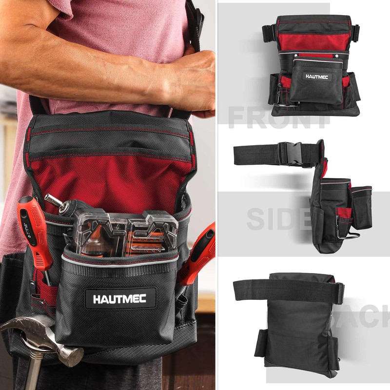 HAUTMEC Heavy-Duty Tool Belt Pouch – 12-Pocket 1680D Tool Bag