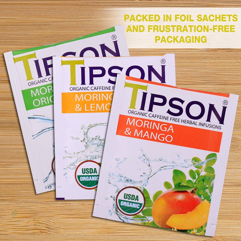 Tipson Organic Moringa Tea - Organic Green Tea - 25