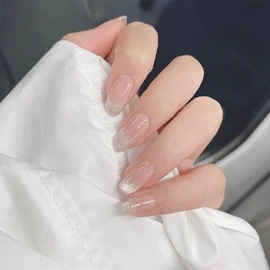 24 Pcs Pink Gradient Nail Tips for Wedding, Party, Holiday, Dating, Prom and Daily Life